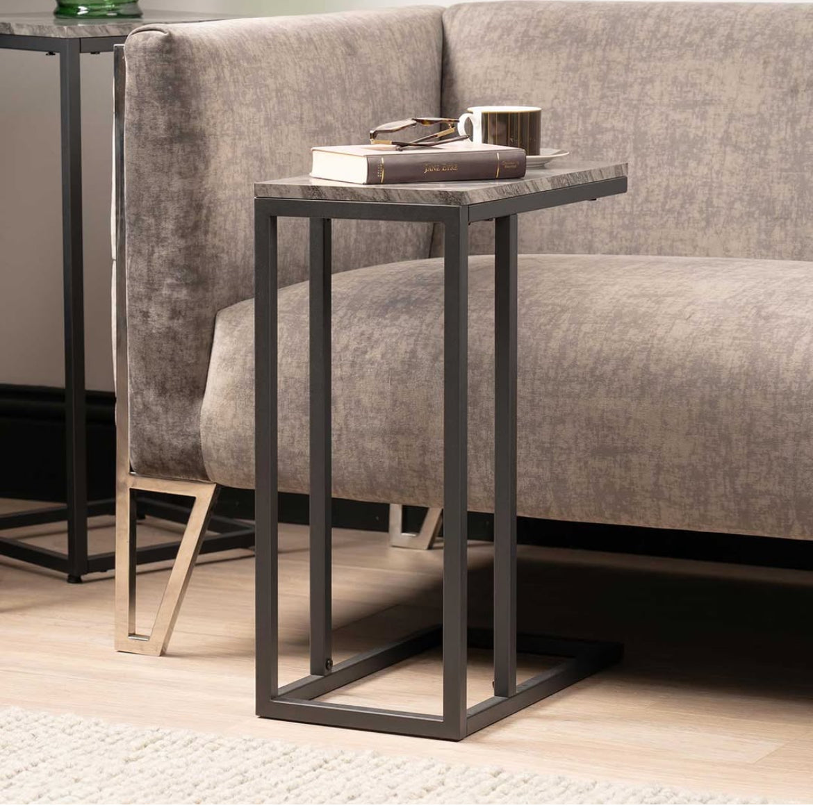 Alora Black metal sofa table reduced see in our Outlet Store Deals-Renaissance Design Studio