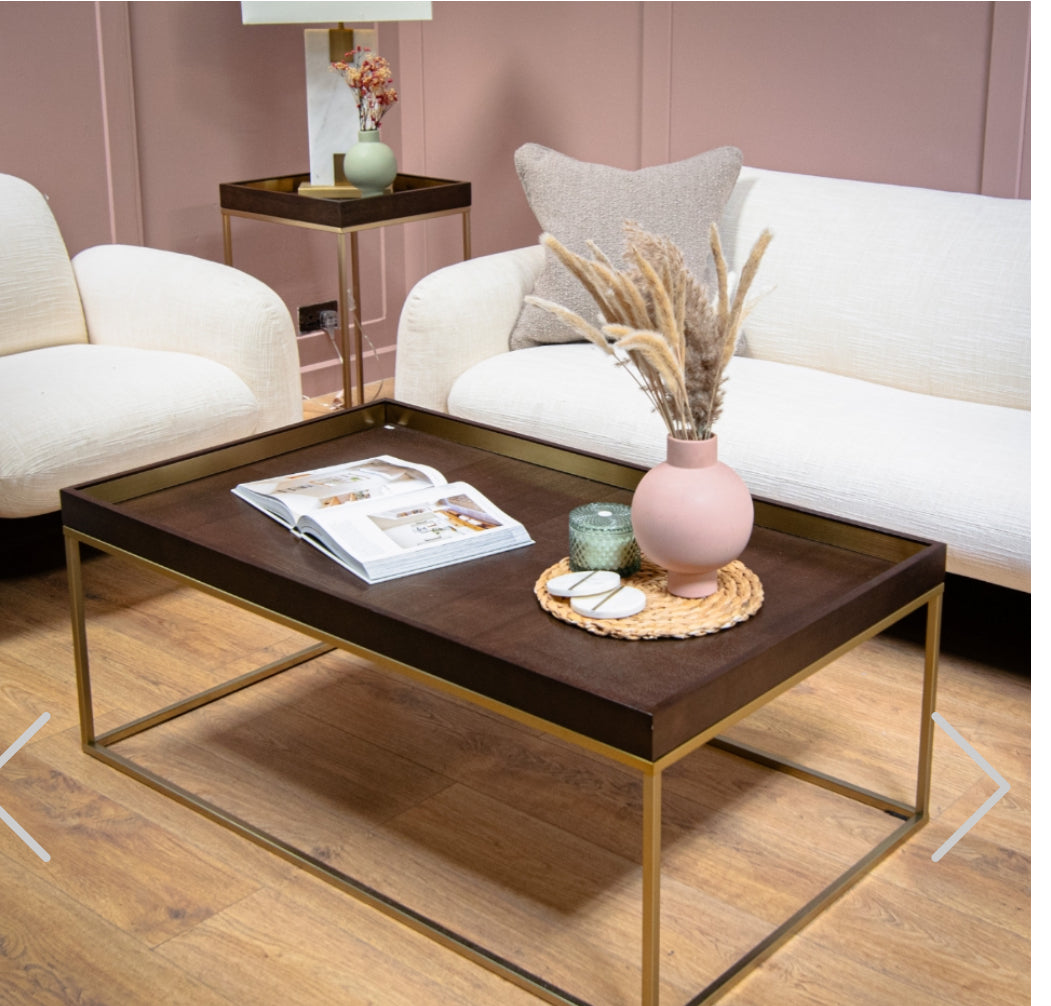 Alyn coffee table in dark chocolate bt RV Astley-Renaissance Design Studio