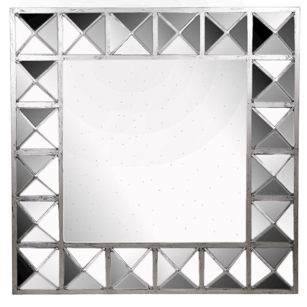Amanda Large Distressed Designer Square Mirror 112 x 112 cm - Reduced To Clear-Renaissance Design Studio