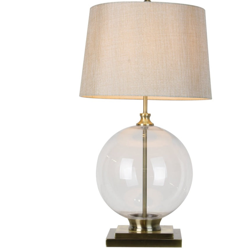Amelia table lamp brass and glass-Renaissance Design Studio