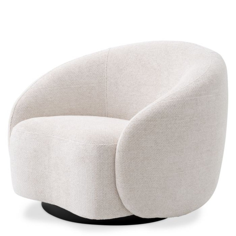 Amore swivel armchairs by Eichholtz in white Lyssa