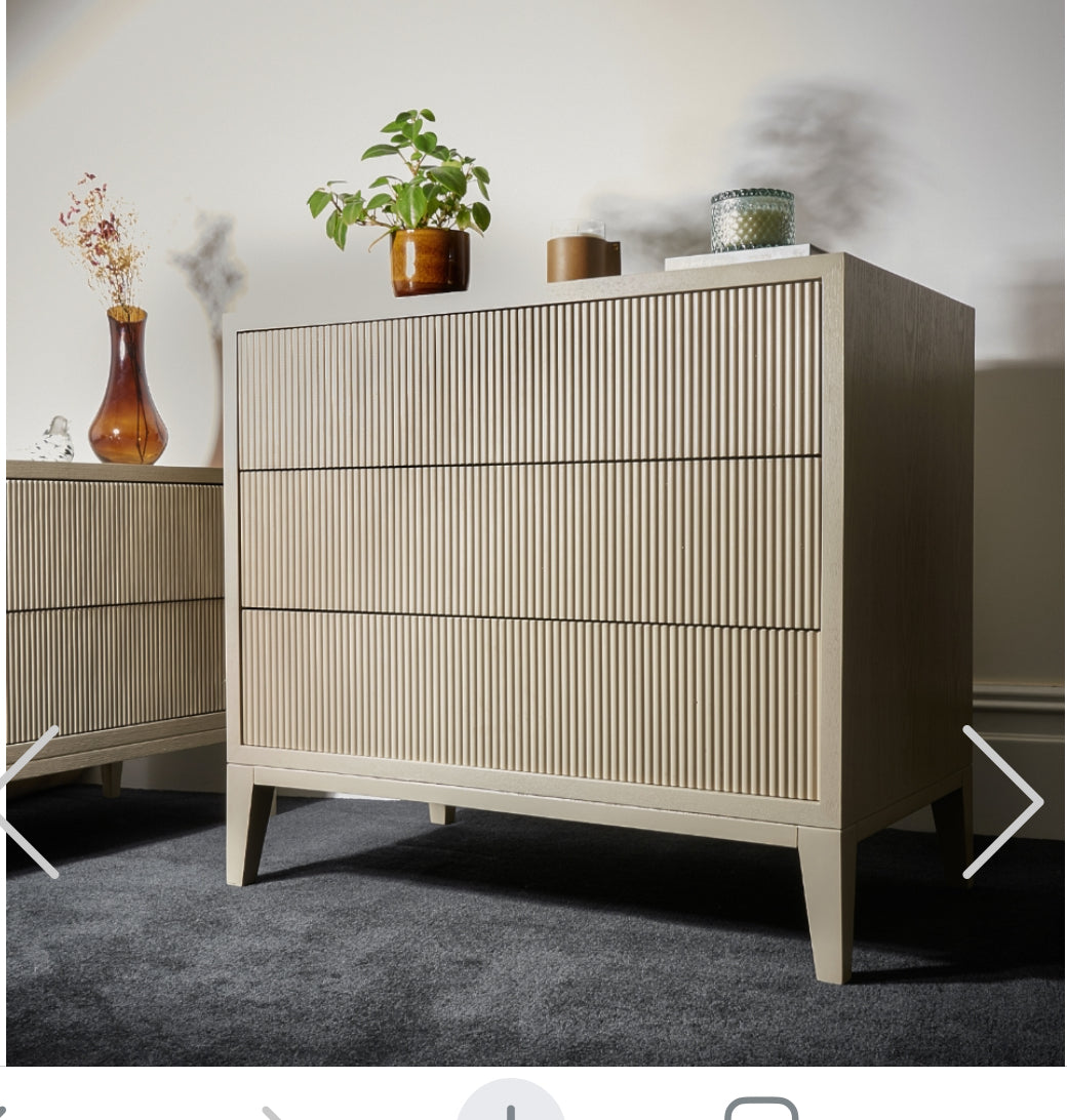 Amur 3 Drawer Chest grey reduced-Bedroom Furniture Sets-Renaissance Design Studio