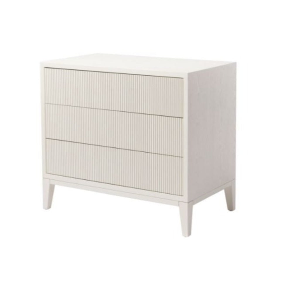 Amur 3 Drawer Chest white reduced-Bedroom Furniture Sets-Renaissance Design Studio
