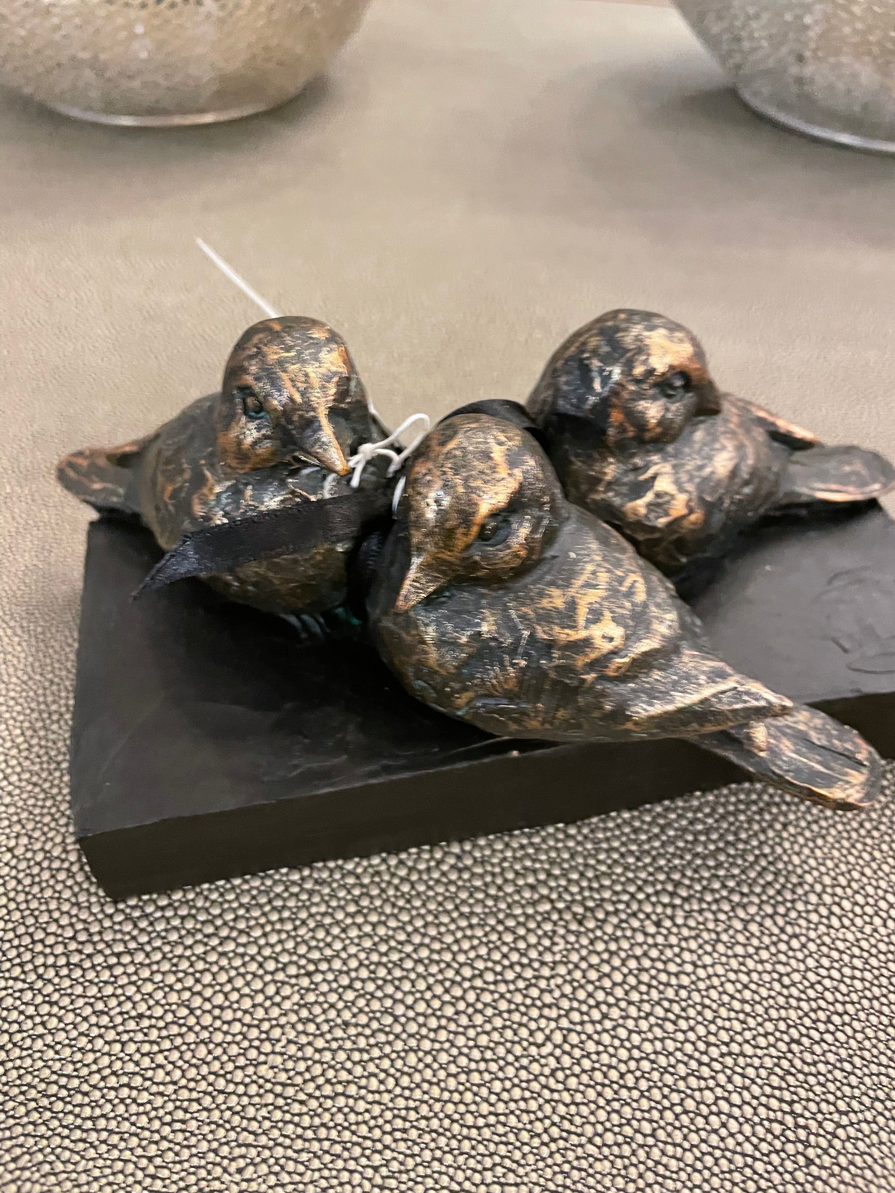 Antique Bronze Bird Sculpture by Libra Interiors ideal gift reduced-Renaissance Design Studio