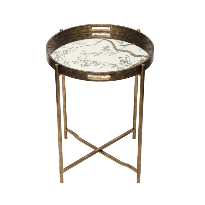Antique gold and mirror top side table. Super Value item-Renaissance Design Studio