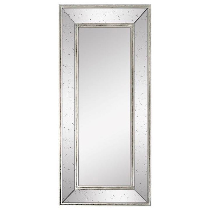 Antiqued glass Byron beaded mirror 120 x 55 REDUCED PRICE-Renaissance Design Studio
