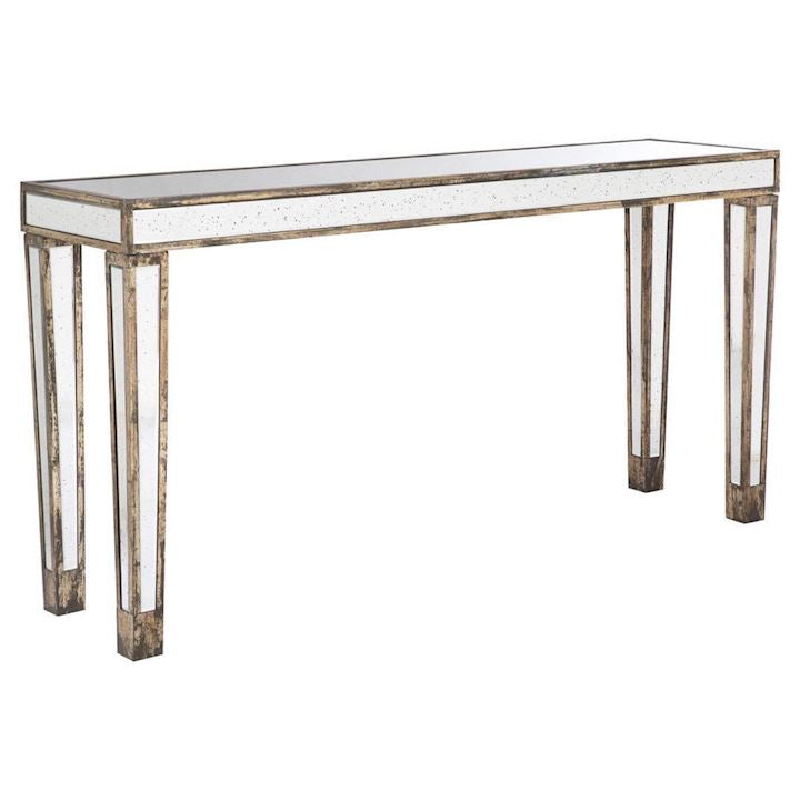 Antiqued mirrored large extra long console table special value-Console Table-Renaissance Design Studio