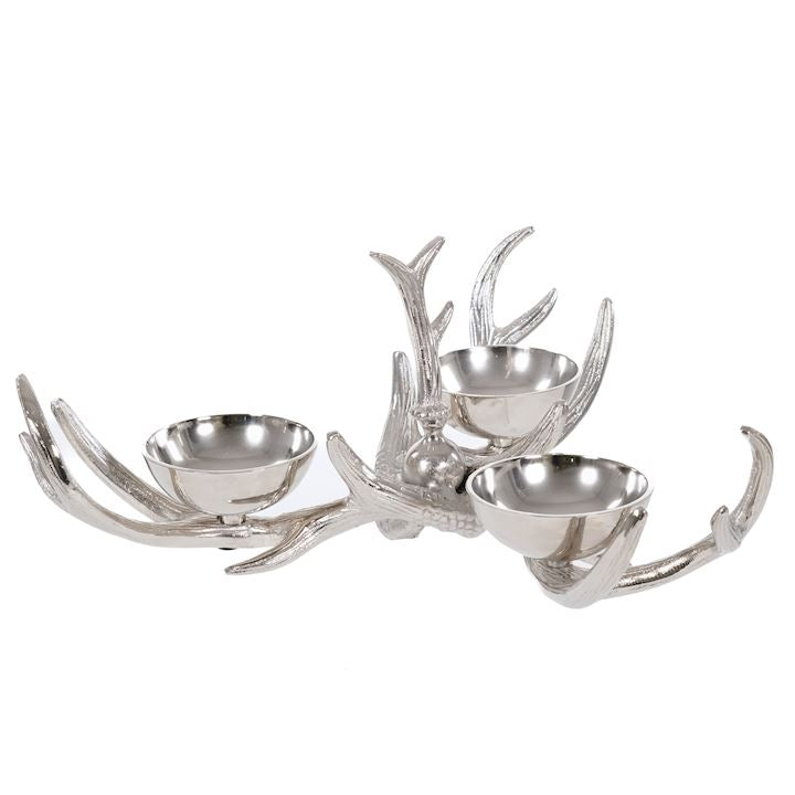 Antler bowl set in Nickel-Bowls-Renaissance Design Studio