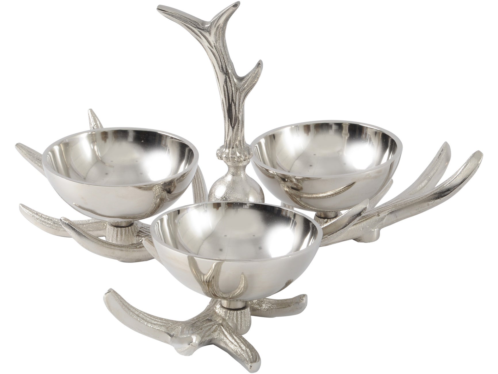 Antler Peanut Bowl Nickel-Home Accessories-Renaissance Design Studio