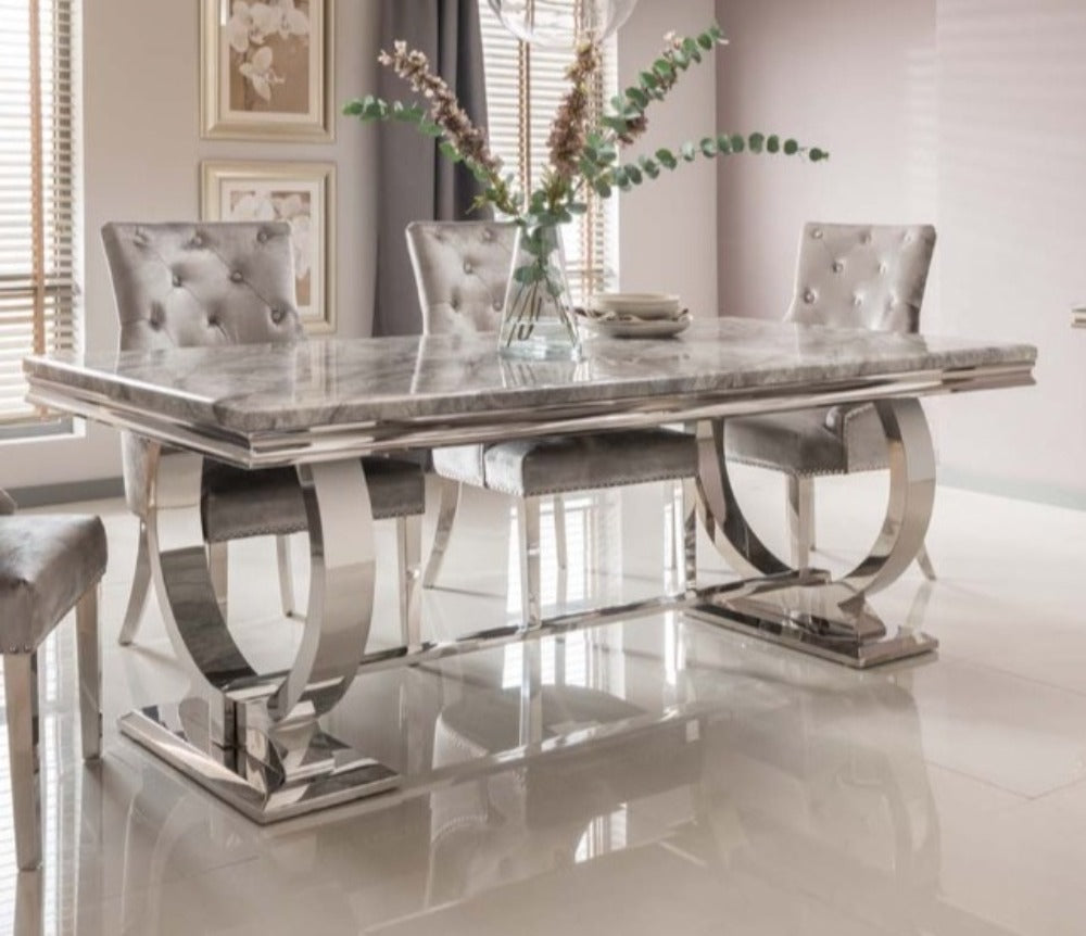 Antoinette marble pattern table in various sizes and 2 colours on clearance offer-Renaissance Design Studio