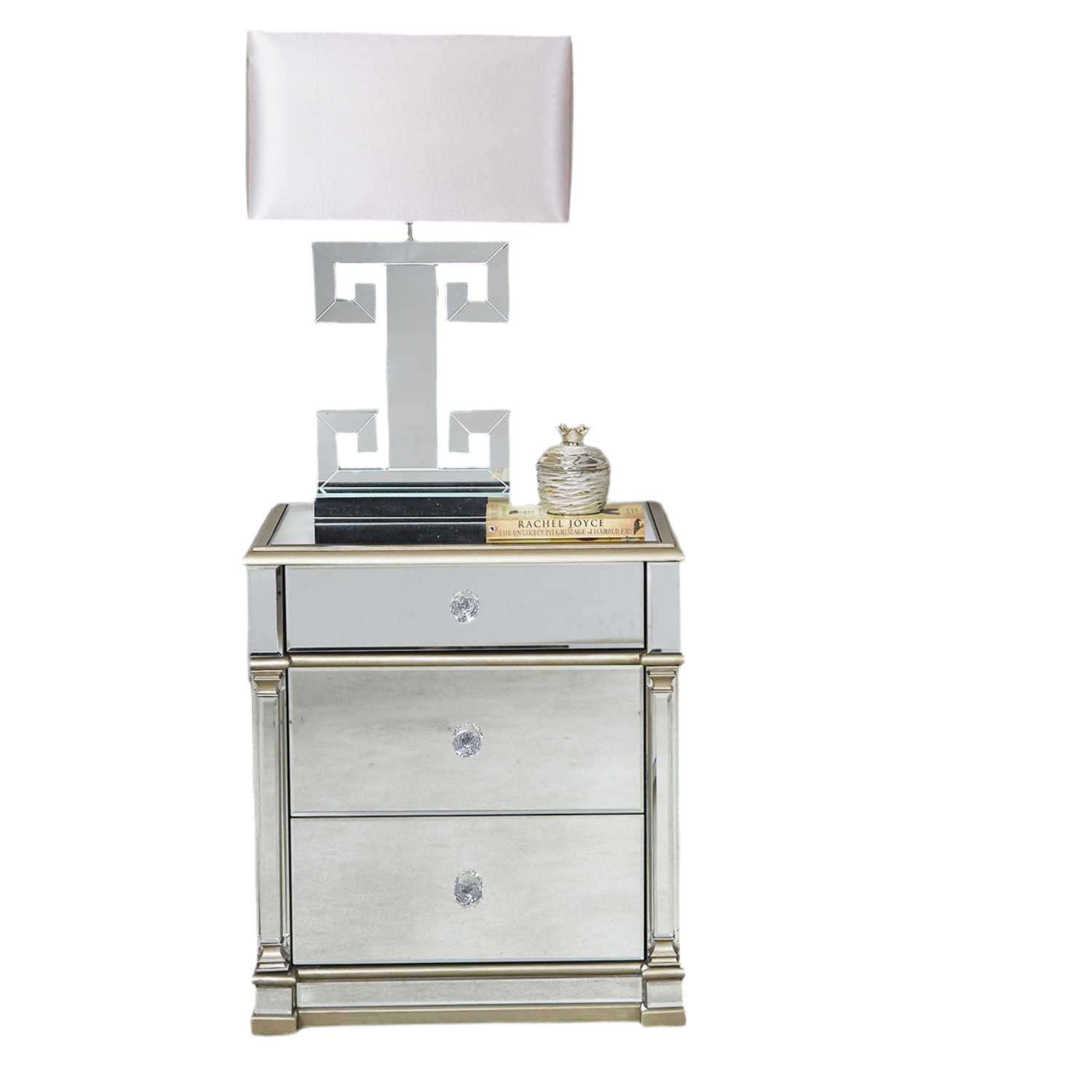 Appian Apollo Mirrored Bedside Cabinet-Renaissance Design Studio