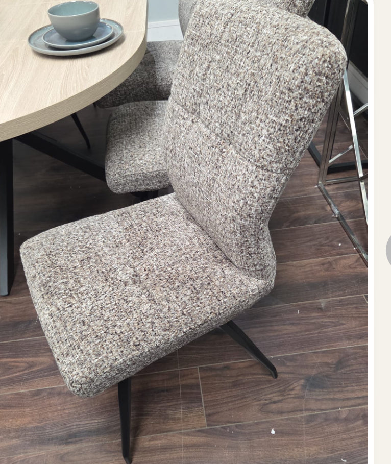 Arabella Dining Chair in textured fabric . So comfy !