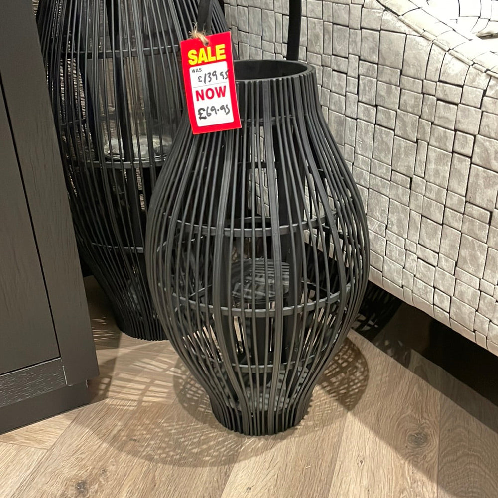 Aria Bamboo Lantern in Black reduced TODAY