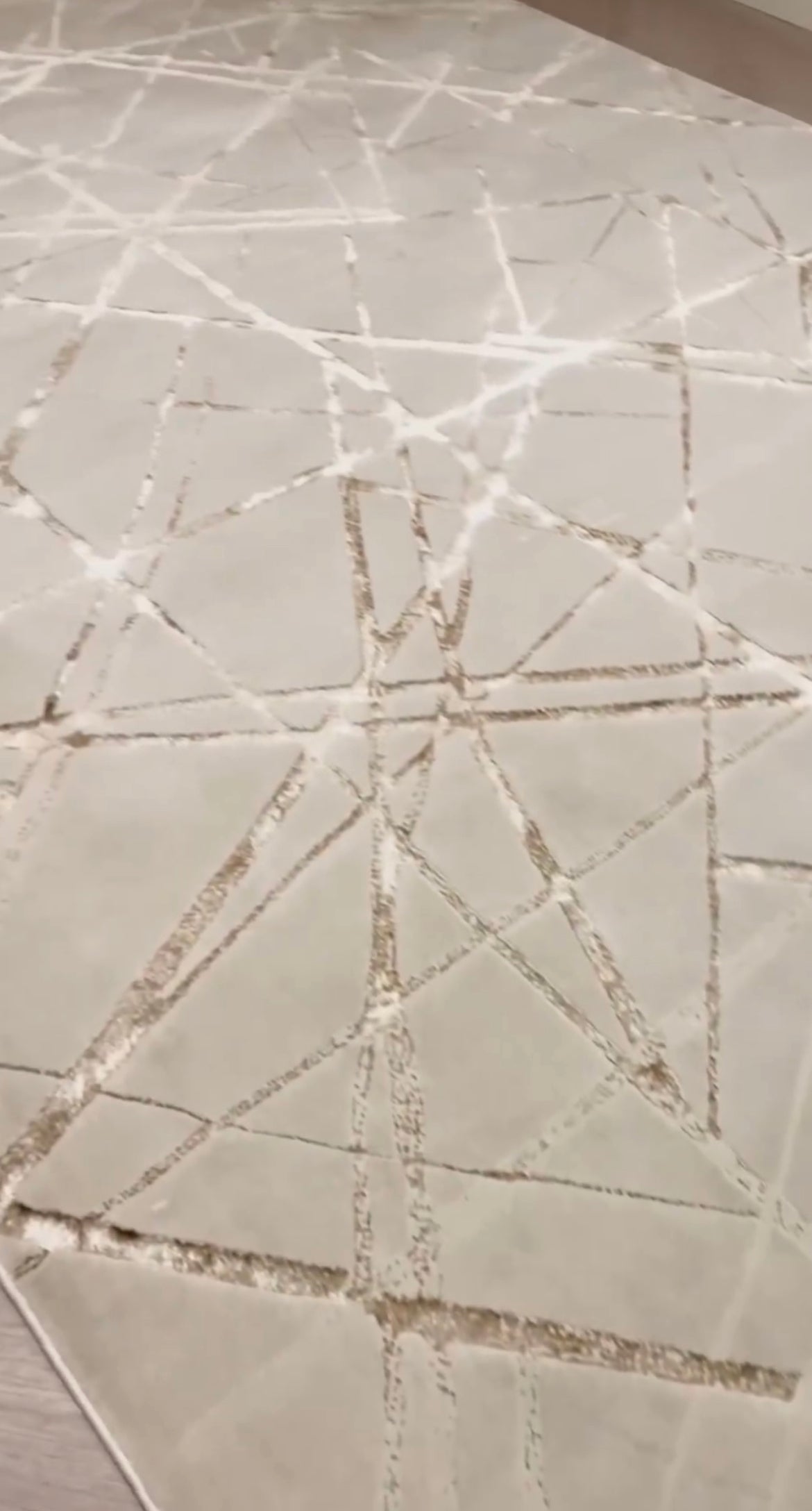 Aria Mica Cream Plus Gold Tones Rug-Renaissance Design Studio