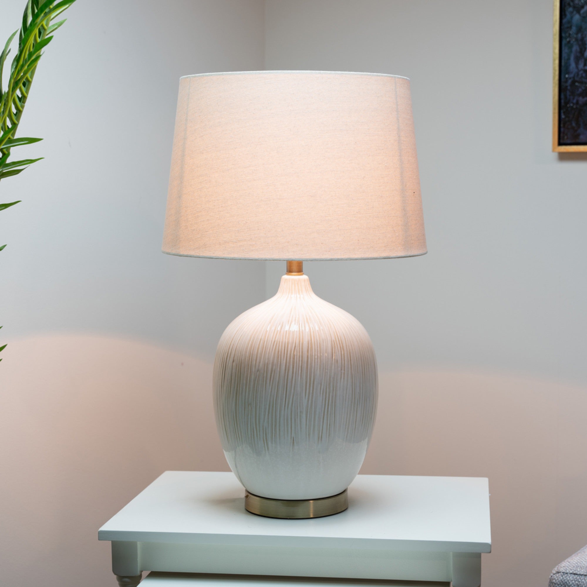 Ariana Large statement lamp w shade-Renaissance Design Studio