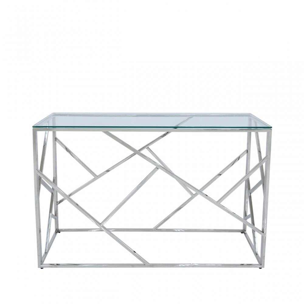 Ariel   console table in silver chrome REDUCED