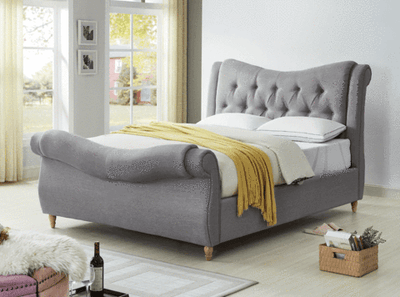 Arizona Chesterfield Linen bed on CLEARANCE offer