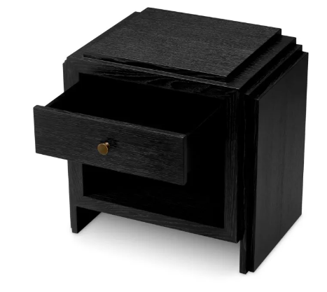 Art Deco Nightstand Charcoal by Eichholtz-Renaissance Design Studio