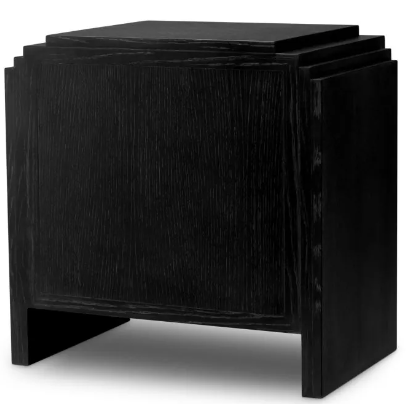 Art Deco Nightstand Charcoal by Eichholtz-Renaissance Design Studio