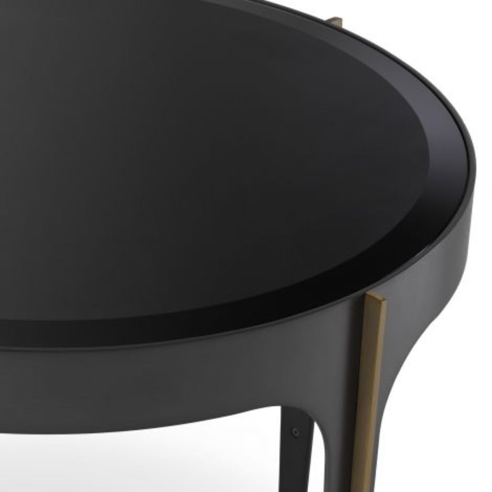 Artemisa round side table in dark bronze by Eichholtz