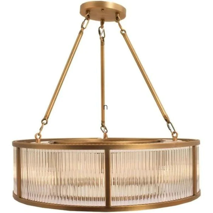 Aston chandelier in brass with crystal-Pendant-Renaissance Design Studio