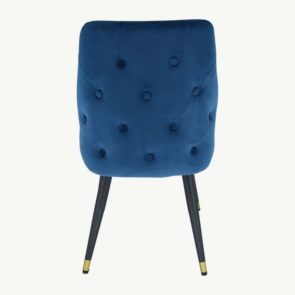 Ava dining chairs with gold cap on black legs on clearance almost half price offer