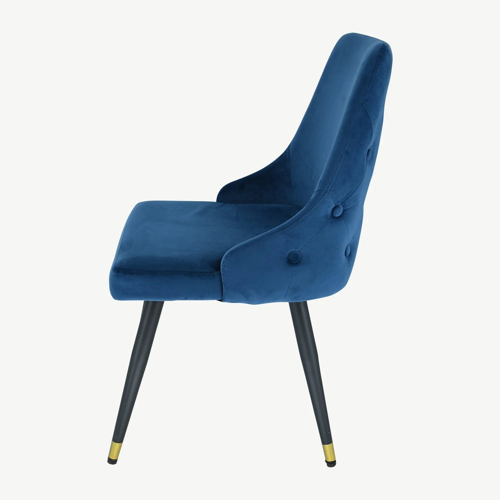 Ava  T Dining Chair in 2 Colours Grey velvet and navy   REDUCED !