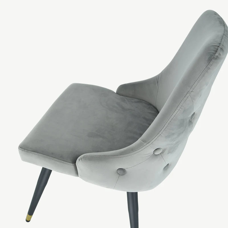 Ava  T Dining Chair in 2 Colours Grey velvet and navy   REDUCED !