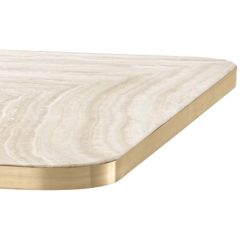 Avoria bistro dining table w travertine marble top by Eichholtz