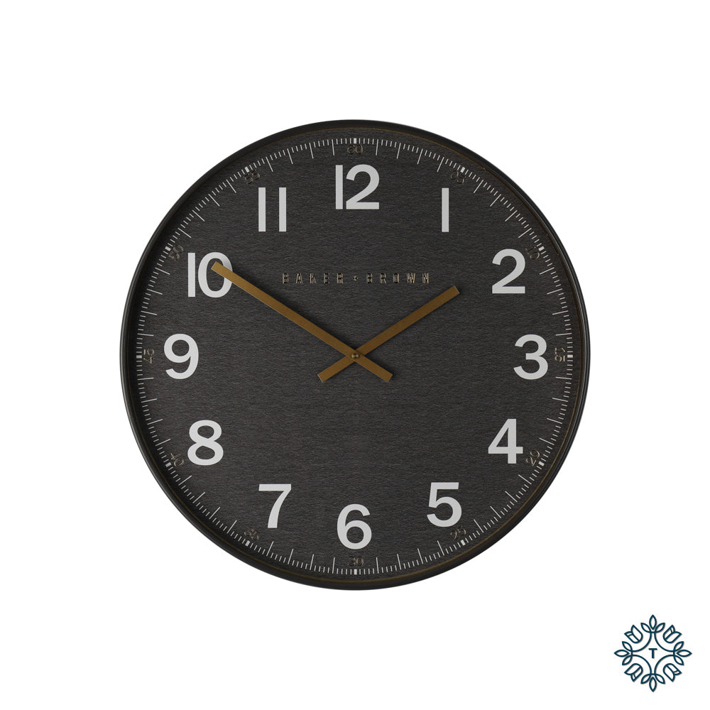 Baker and Brown Black Clock 50cm-Renaissance Design Studio