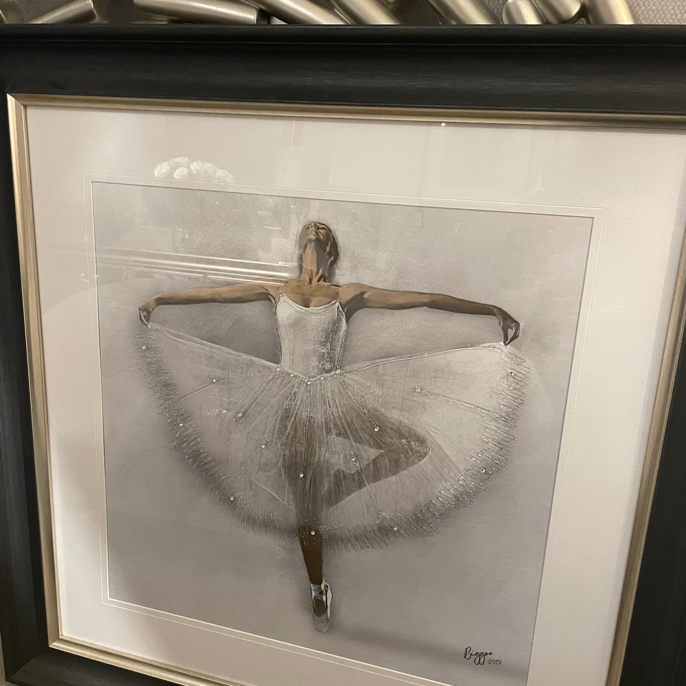 Ballerina  posing with tattoo  back with Vegas frame picture