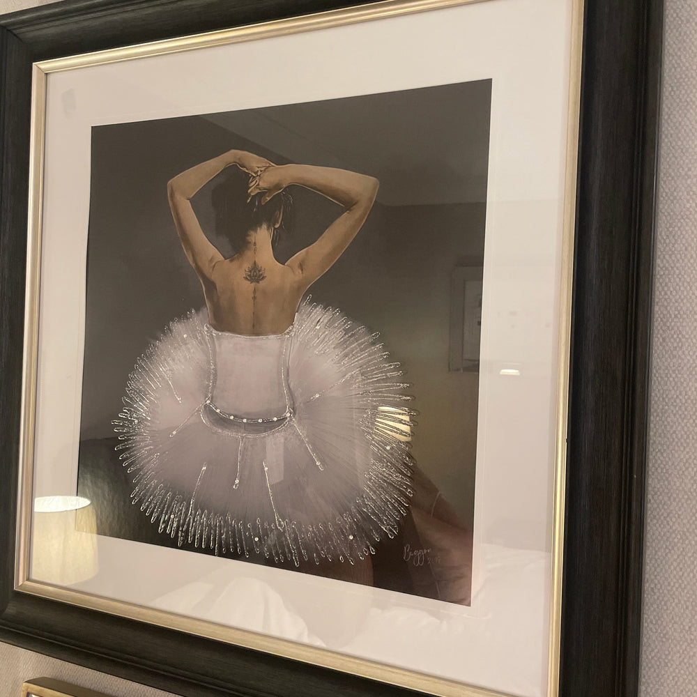 Ballerina  posing with tattoo  back with Vegas frame picture