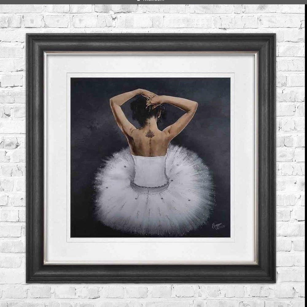 Ballerina  posing with tattoo  back with Vegas frame picture