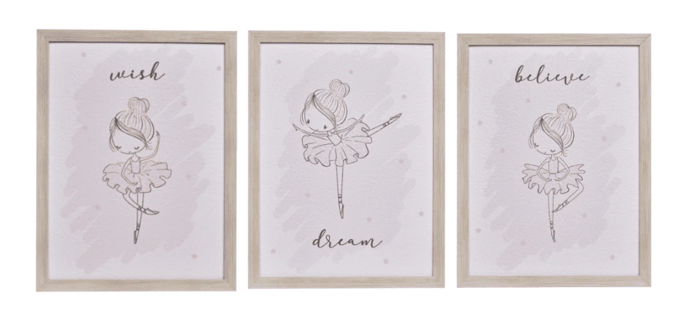 Ballerina - Set Of 3 Fabulous For Kids Bedroom-Renaissance Design Studio