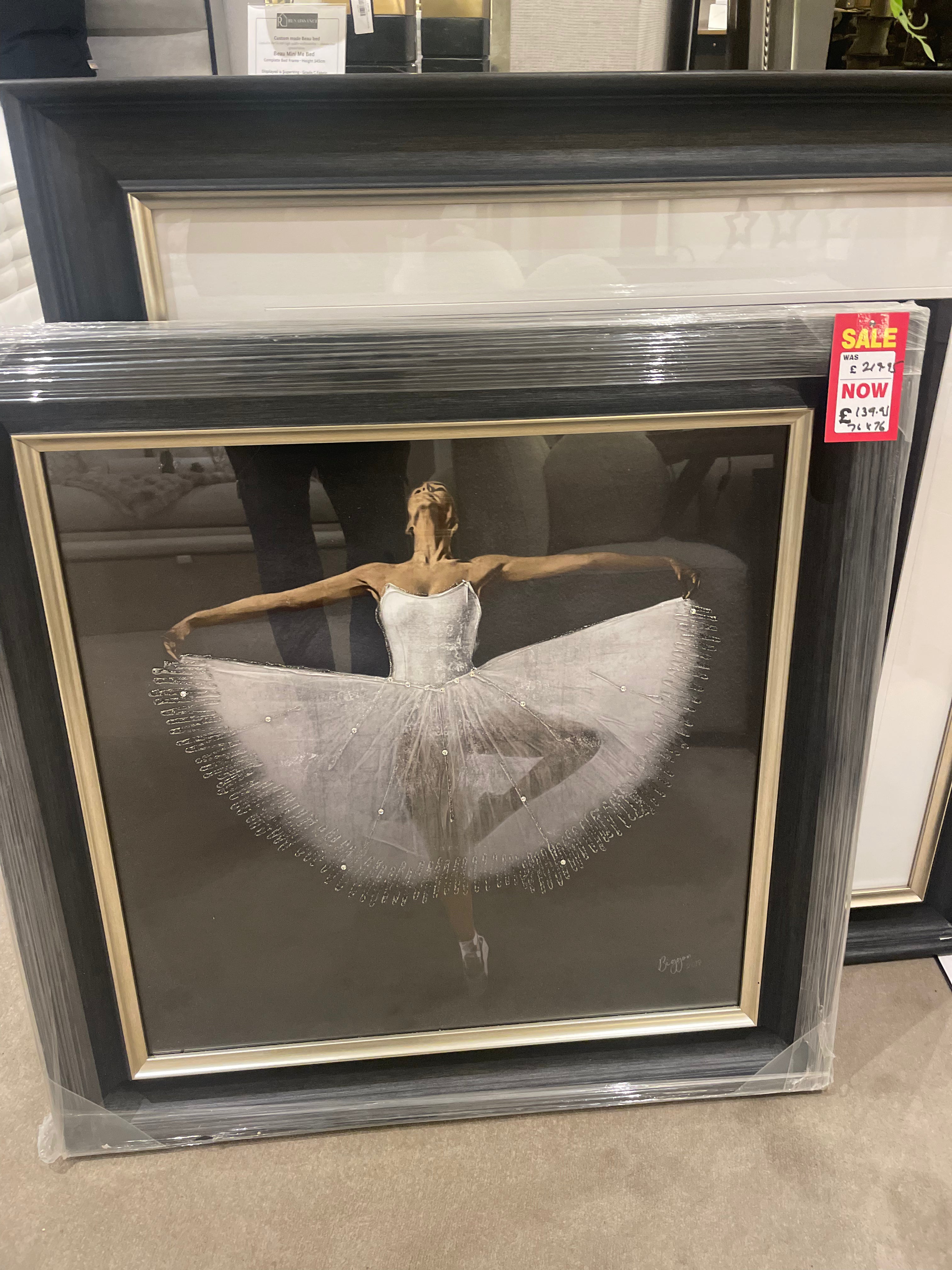 Ballerina wall art with stunning Vegas frame picture-Renaissance Design Studio