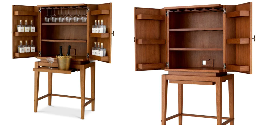 Bar Cabinet Borchard Caramel Oak Veneer By Eichholtz-Renaissance Design Studio