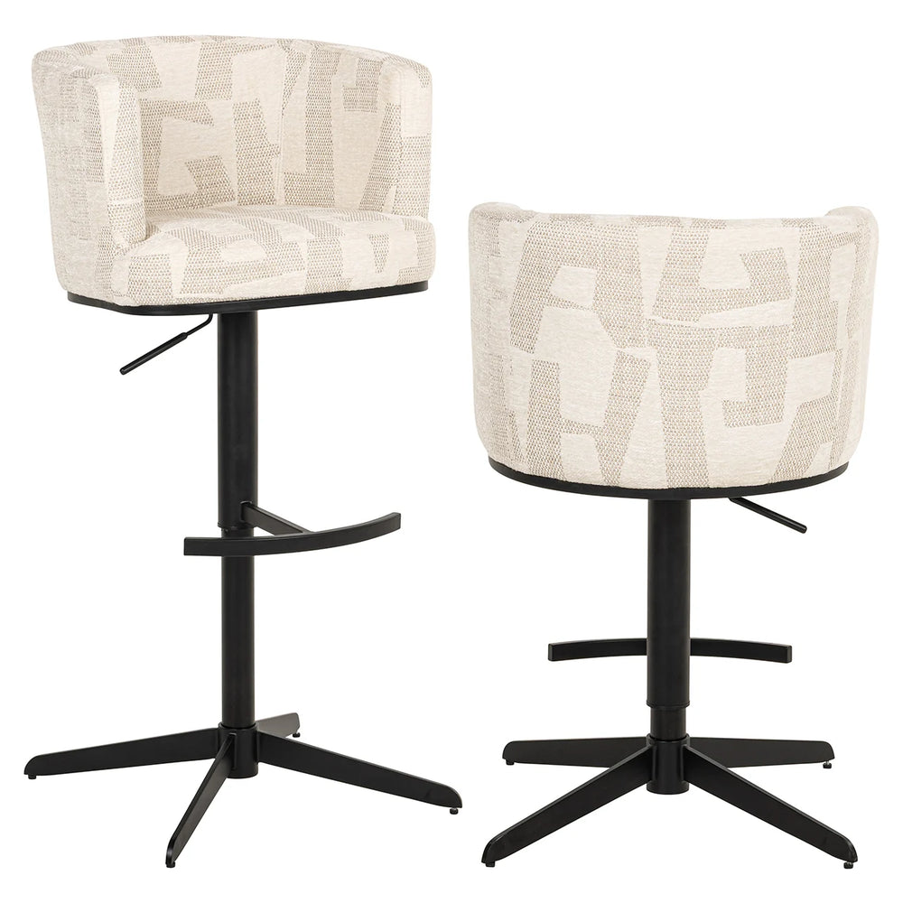 Bar/counter stool Carol  beige graffic
