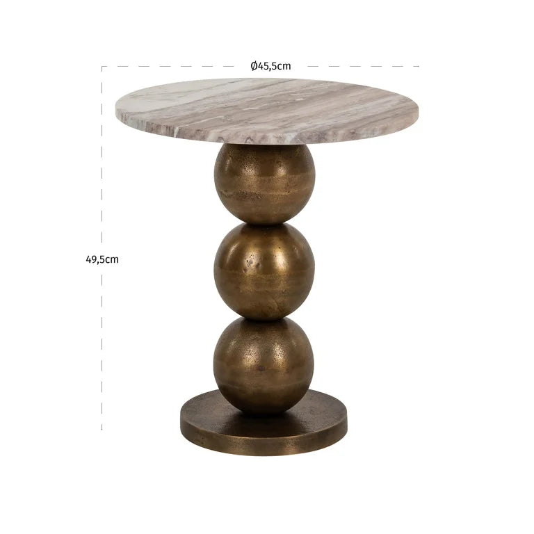 Barney R Side Table – Marble & Brushed Gold (Limited Edition)-Renaissance Design Studio