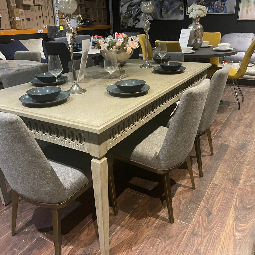 Bayview natural wooden  dining table with side detail   Fabulous buy !  Last one reduced  almost half price