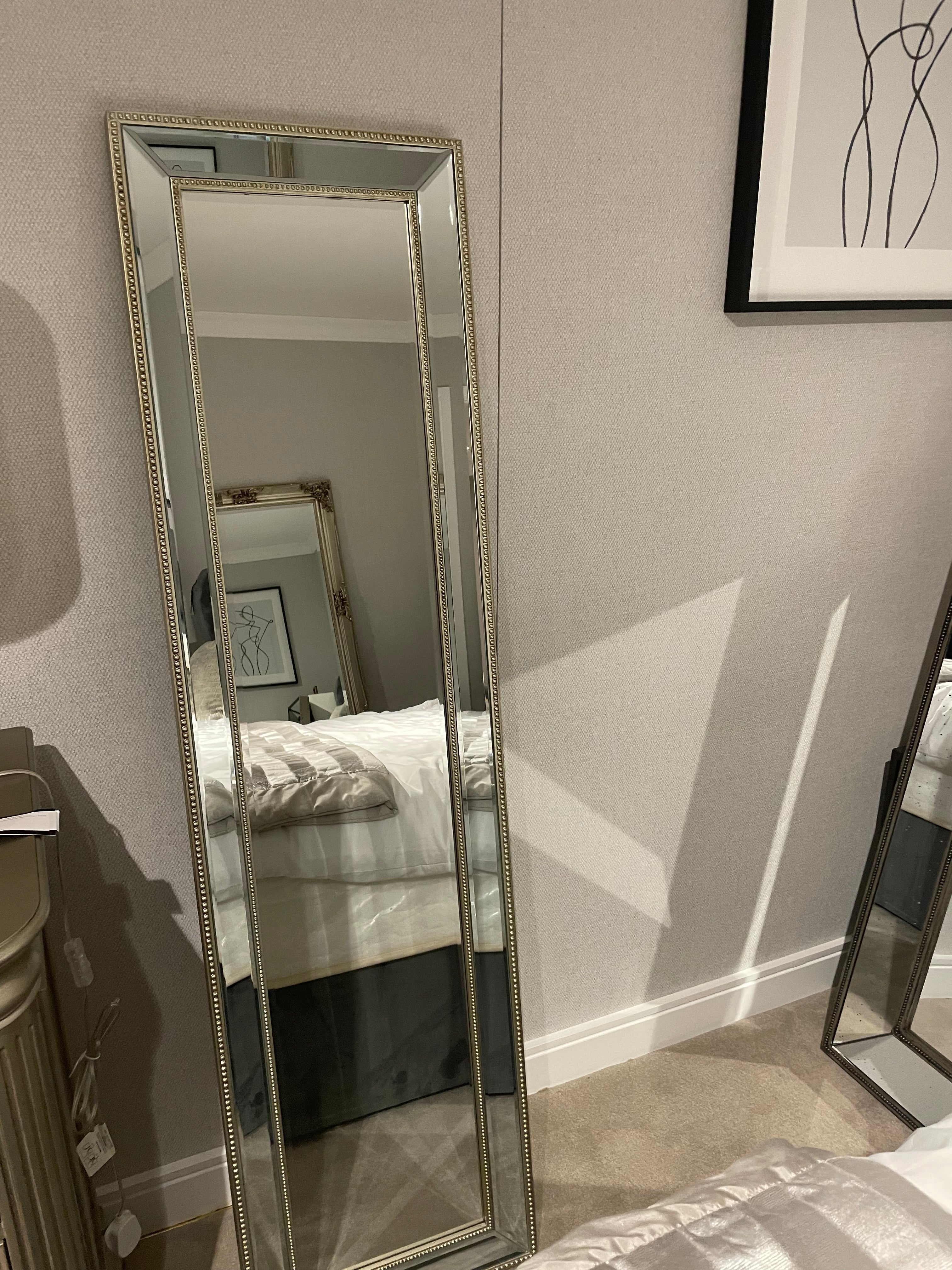 Beaded dressing mirror full length LAST ONE seconds quality clearance-Renaissance Design Studio