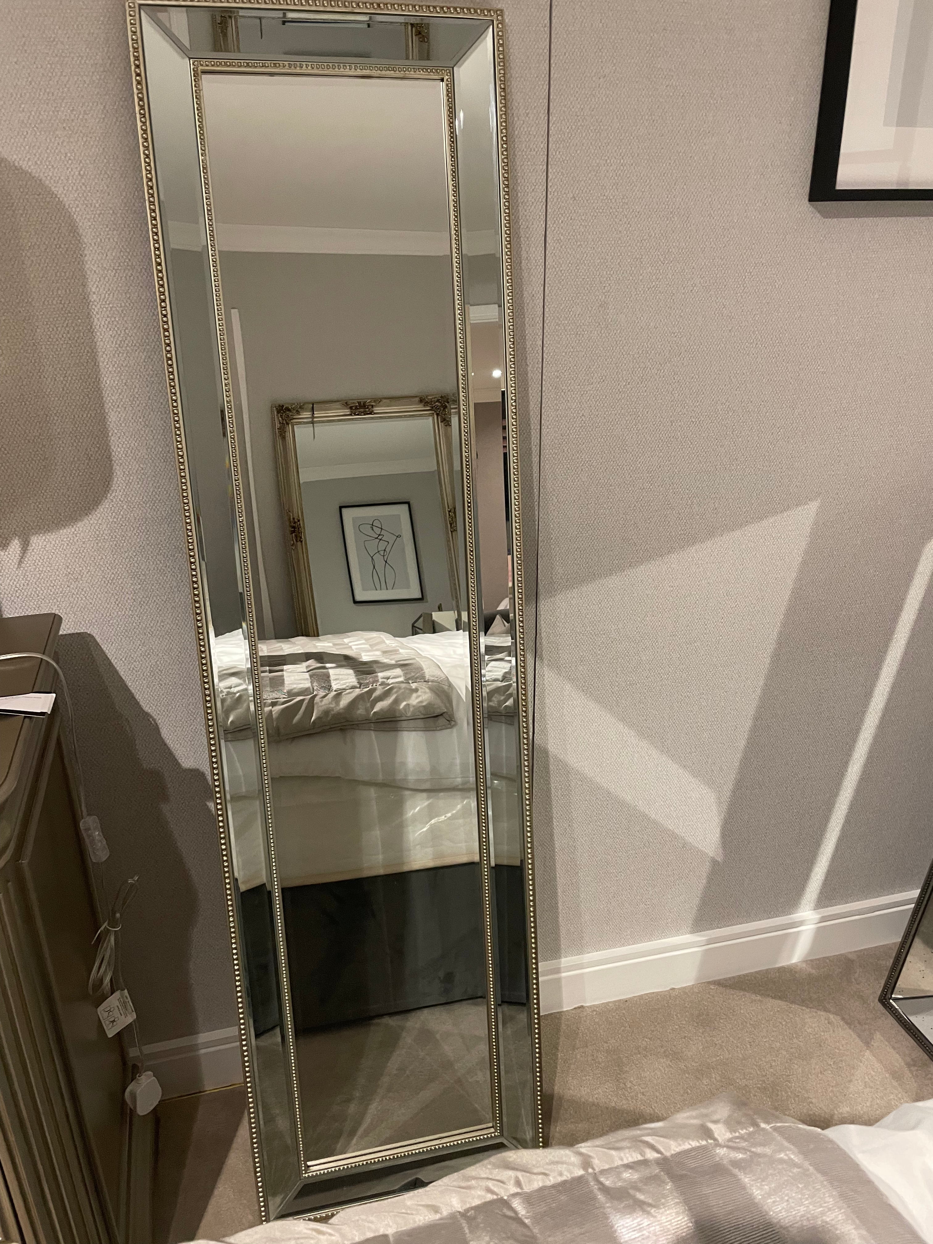 Beaded dressing mirror full length LAST ONE seconds quality clearance-Renaissance Design Studio