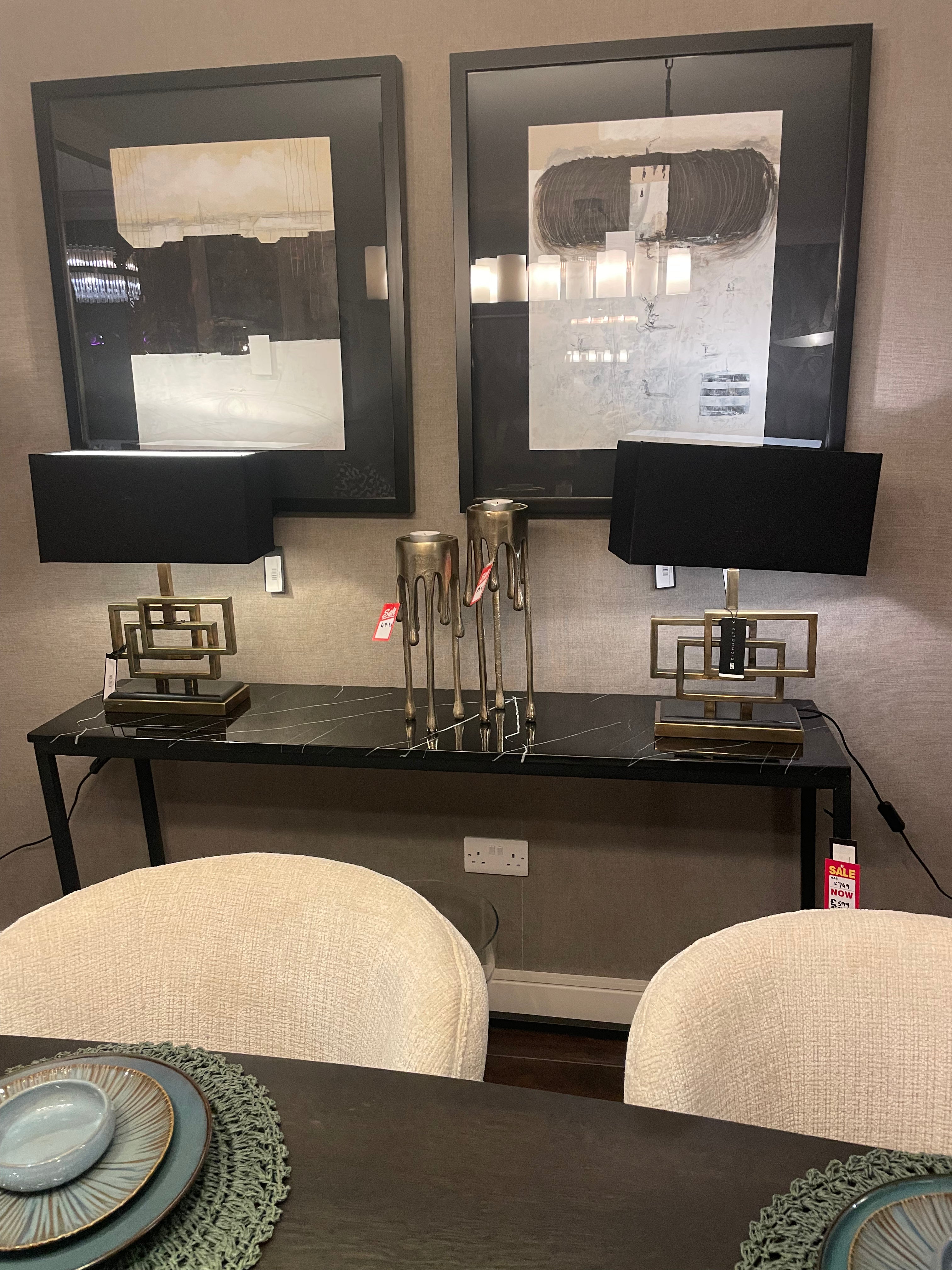 Beau bellivor large Black Marble Console Table clearance ex display-Renaissance Design Studio