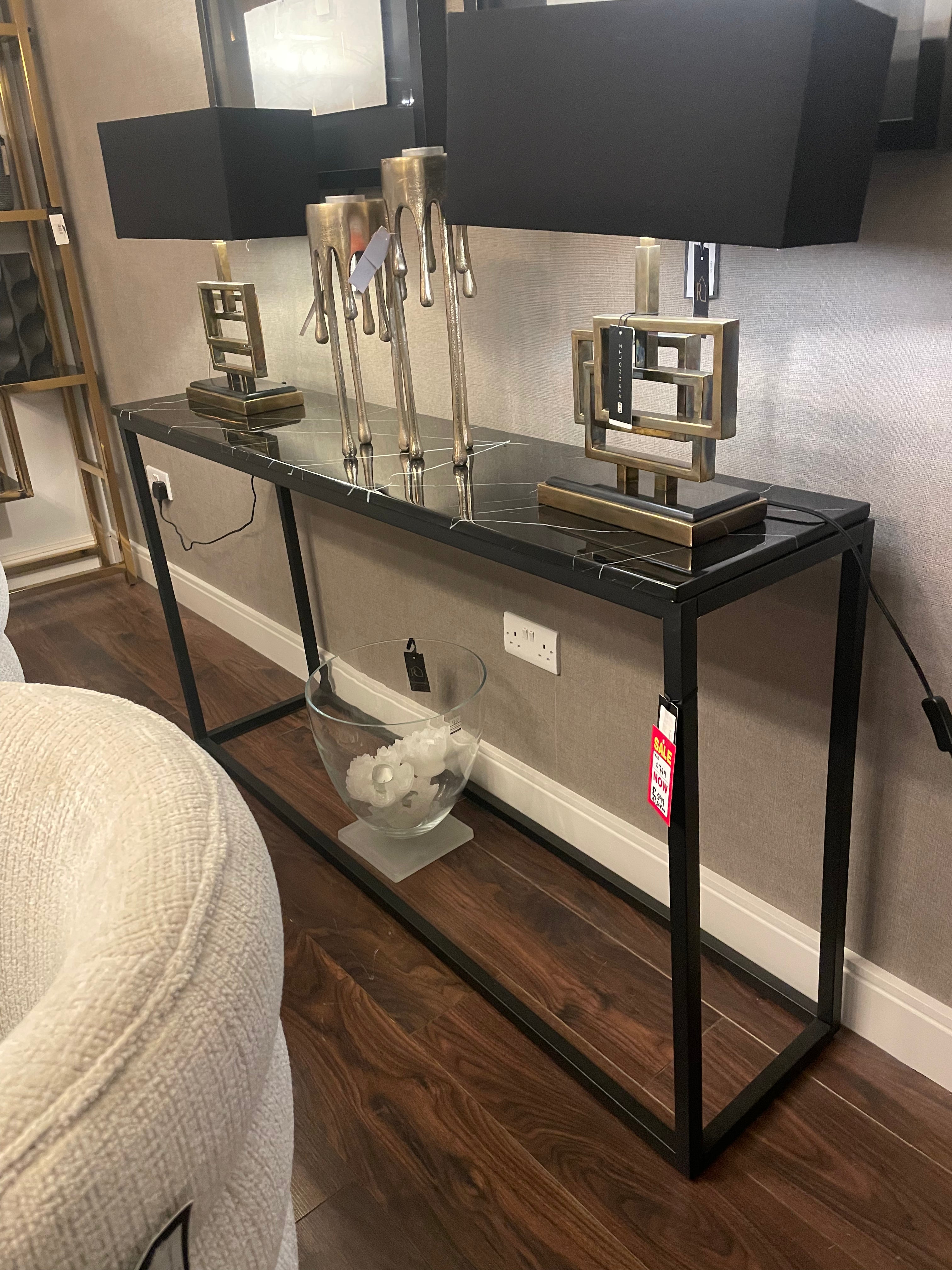 Beau bellivor large Black Marble Console Table clearance ex display-Renaissance Design Studio