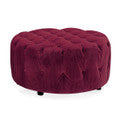 Belfield chesterfield armchair and footstool in fabulous Berry . REDUCED-Renaissance Design Studio