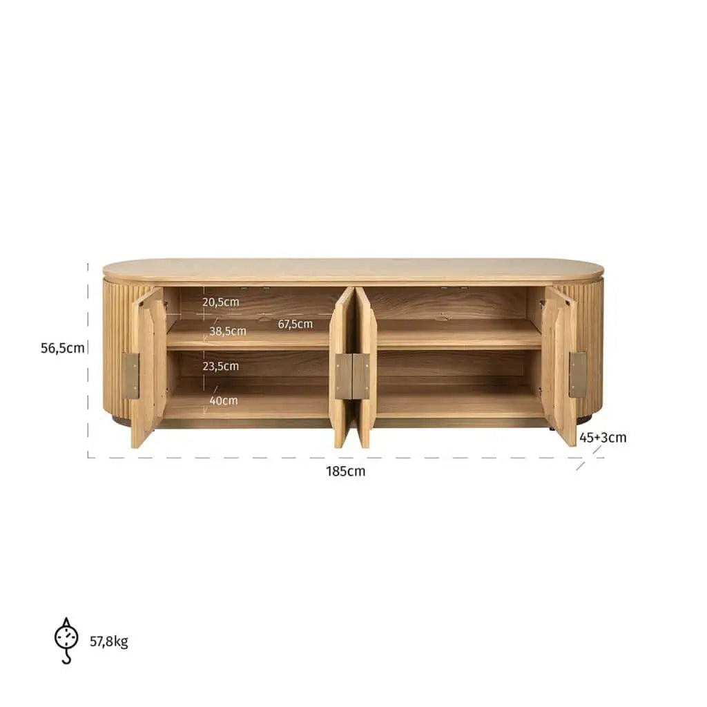 Belfry Natural Oak TV Unit-Tv unit-Renaissance Design Studio