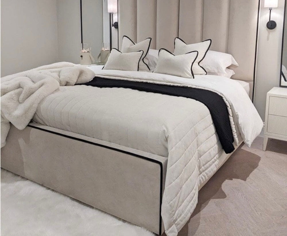 Belle Delta custom Bed frame with  145cm  Headboard Horizontal panels
