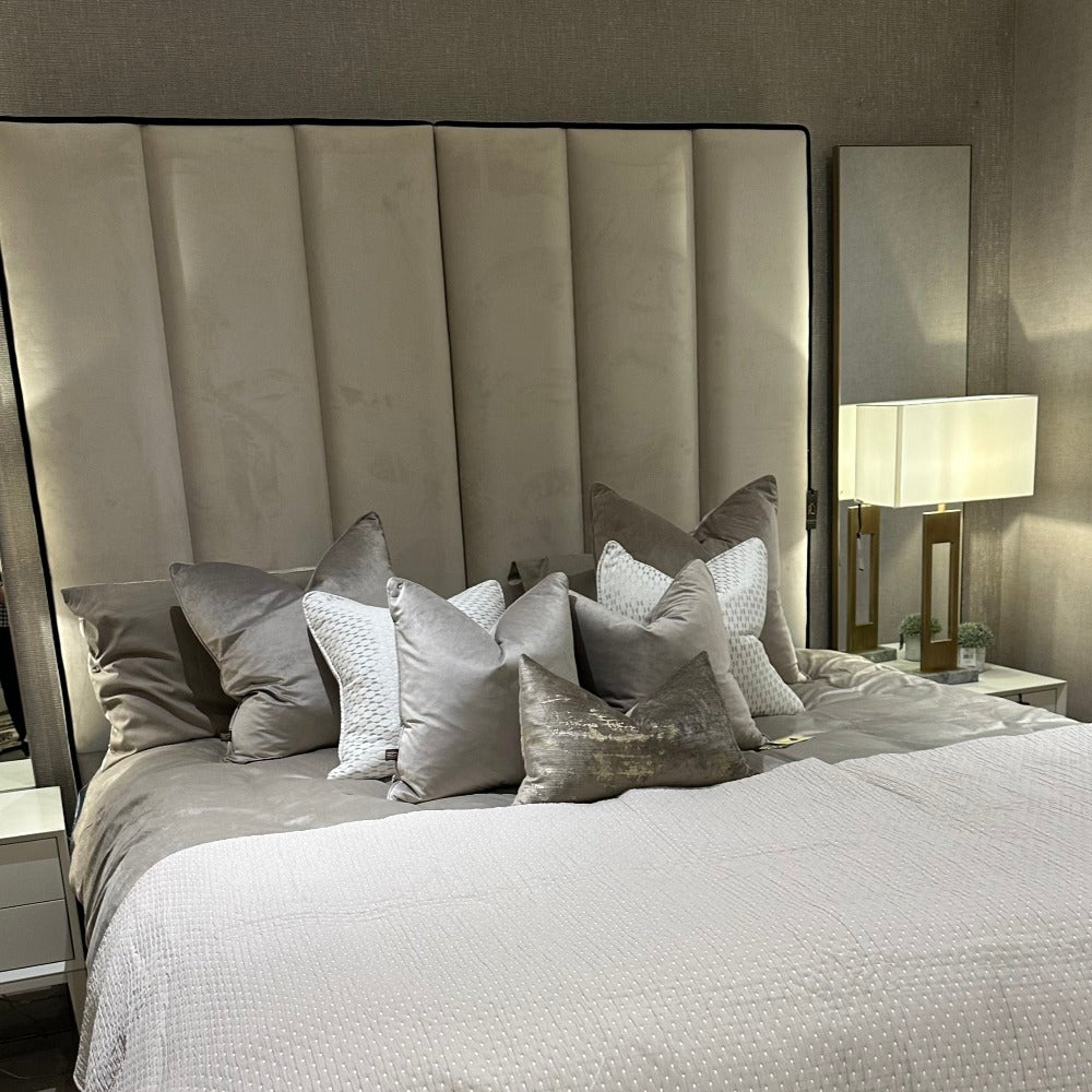 Belle Delta custom Bed frame with 145cm Headboard Horizontal panels-Renaissance Design Studio