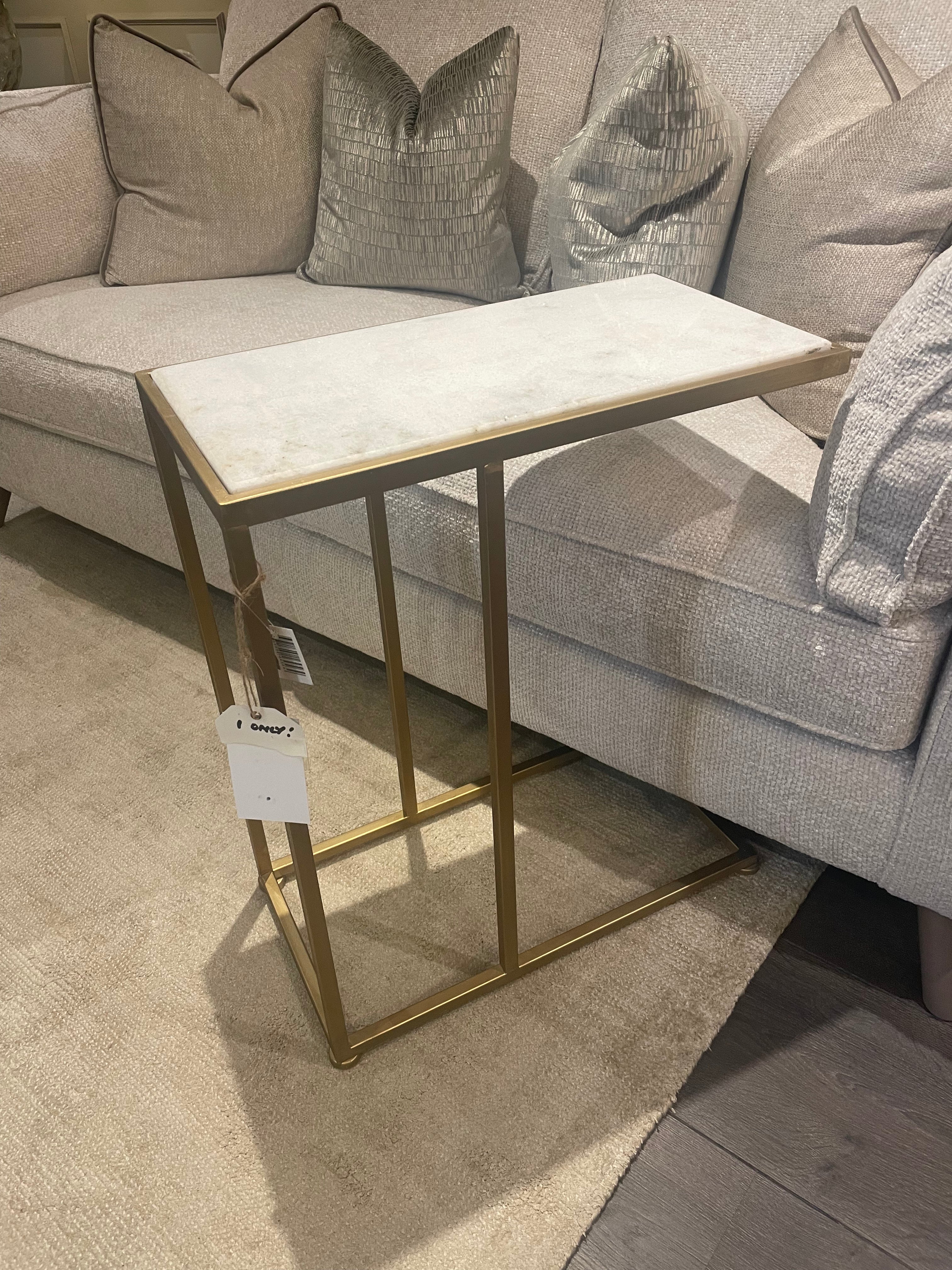 Bellísimo Sofá table gold w marble top one only clearance-Renaissance Design Studio