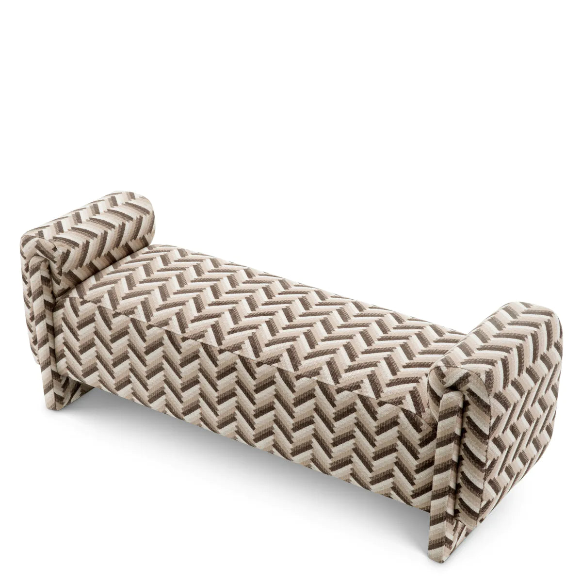 Bench Del Vale Chevron brown by Eichholtz.-Renaissance Design Studio