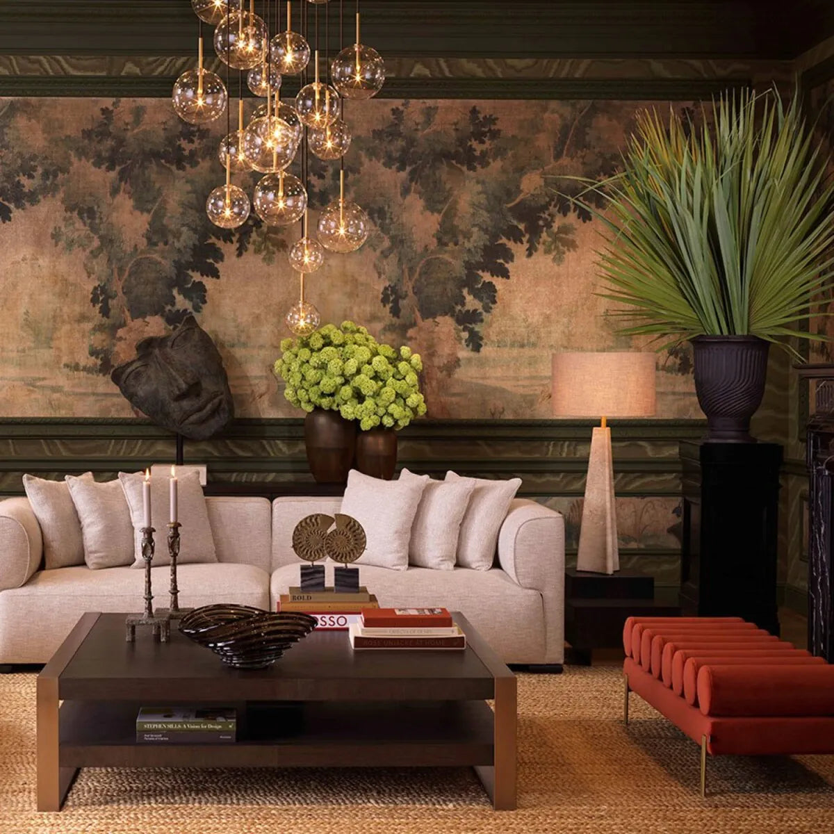 Bench Oxley in savona orange by Eichholtz-Renaissance Design Studio